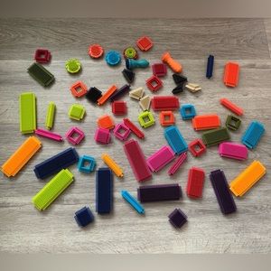 Bristle Block Stackadoos - Toys Educational Building Set 61 pcs EUC